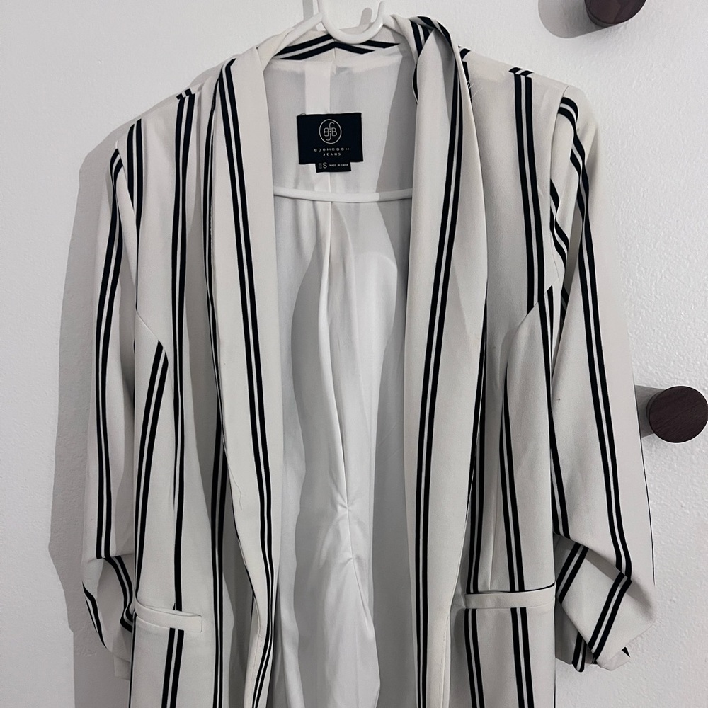 Black and white striped Blazer